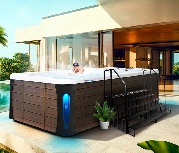 Calspas hot tub being used in a family setting - Surprise